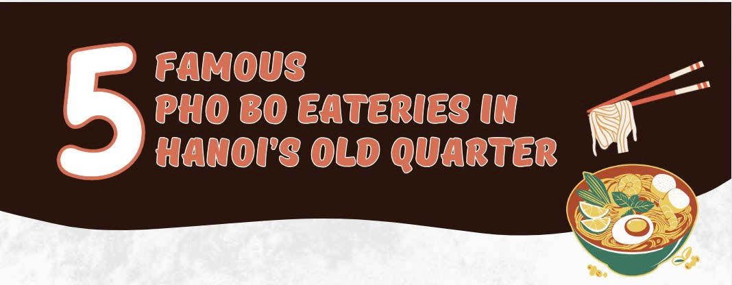 'Five famous Pho bo eateries in Hanoi’s Old Quarter'